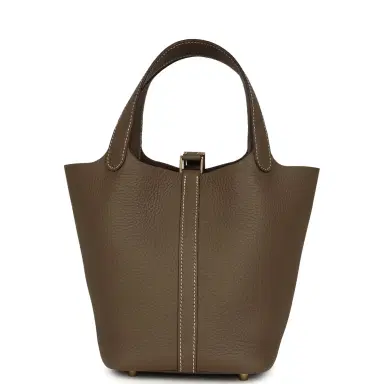 HERMÈS Hermes Picotin Lock 18 Etoupe Clemence Gold Hardware | Thumbnail 4