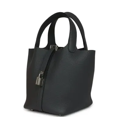 HERMÈS Hermes Picotin Lock 18 Gris Misty Clemence Palladium Hardware | Thumbnail 5 HERMÈS Hermes Picotin Lock 18 Gris Misty Clemence Palladium Hardware | Thumbnail 5