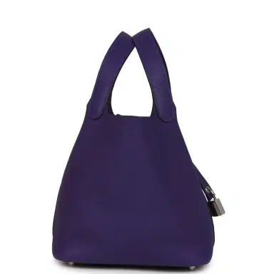 HERMÈS Hermes Picotin Lock 18 Purple Clemence Palladium Hardware | Thumbnail 3 HERMÈS Hermes Picotin Lock 18 Purple Clemence Palladium Hardware | Thumbnail 3