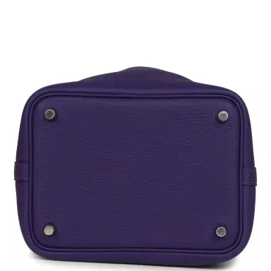 HERMÈS Hermes Picotin Lock 18 Purple Clemence Palladium Hardware | Thumbnail 6 HERMÈS Hermes Picotin Lock 18 Purple Clemence Palladium Hardware | Thumbnail 6