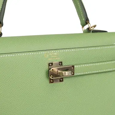 HERMÈS Hermes Special Order (HSS) Kelly Sellier 25 Vert Criquet Epsom Permabrass Hardware | Thumbnail 7 HERMÈS Hermes Special Order (HSS) Kelly Sellier 25 Vert Criquet Epsom Permabrass Hardware | Thumbnail 7