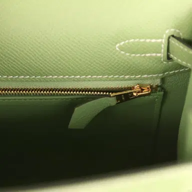 HERMÈS Hermes Special Order (HSS) Kelly Sellier 25 Vert Criquet Epsom Permabrass Hardware | Thumbnail 9 HERMÈS Hermes Special Order (HSS) Kelly Sellier 25 Vert Criquet Epsom Permabrass Hardware | Thumbnail 9