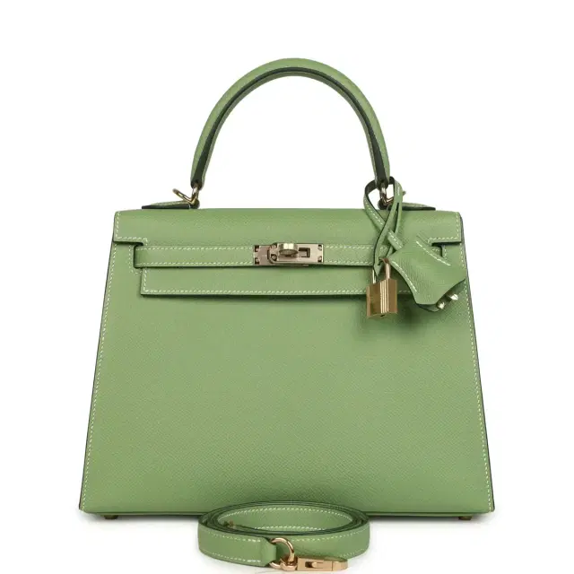 hermes Hermes Special Order (HSS) Kelly Sellier 25 Vert Criquet Epsom Permabrass Hardware