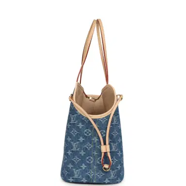 Louis Vuitton Louis Vuitton Neverwoof MM Blue Denim Monogram Gold Hardware | Thumbnail 5 Louis Vuitton Louis Vuitton Neverwoof MM Blue Denim Monogram Gold Hardware | Thumbnail 5