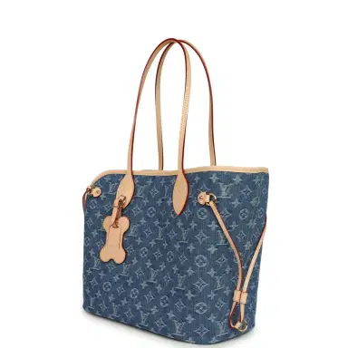Louis Vuitton Louis Vuitton Neverwoof MM Blue Denim Monogram Gold Hardware | Thumbnail 6 Louis Vuitton Louis Vuitton Neverwoof MM Blue Denim Monogram Gold Hardware | Thumbnail 6