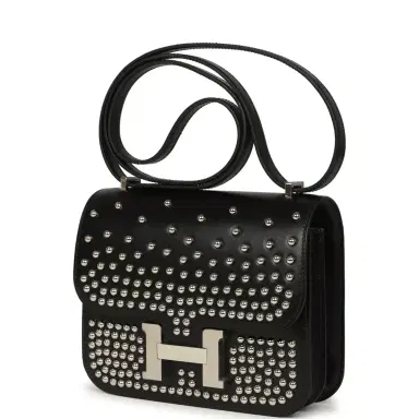HERMÈS Pre-owned Hermes Constance 18 Clouté Black Box Palladium Hardware | Thumbnail 5