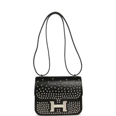 HERMÈS Pre-owned Hermes Constance 18 Clouté Black Box Palladium Hardware | Thumbnail 7