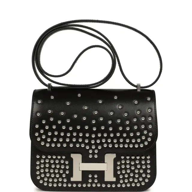 hermes Pre-owned Hermes Constance 18 Clouté Black Box Palladium Hardware