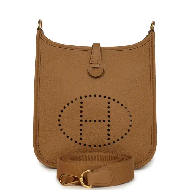 Pre-owned Hermes Evelyne TPM Biscuit Clemence Gold Hardware