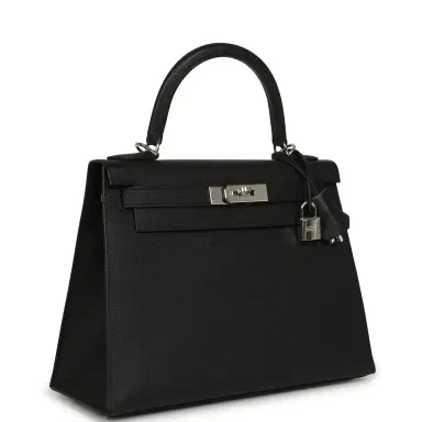 HERMÈS Pre-owned Hermes Kelly Sellier 28 Black Epsom Palladium Hardware | Thumbnail 2 HERMÈS Pre-owned Hermes Kelly Sellier 28 Black Epsom Palladium Hardware | Thumbnail 2