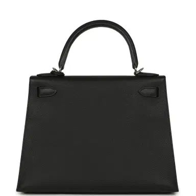 HERMÈS Pre-owned Hermes Kelly Sellier 28 Black Epsom Palladium Hardware | Thumbnail 4 HERMÈS Pre-owned Hermes Kelly Sellier 28 Black Epsom Palladium Hardware | Thumbnail 4