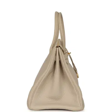 HERMÈS Vintage Hermes Birkin 35 Beige Rose Clemence Palladium Hardware | Thumbnail 3