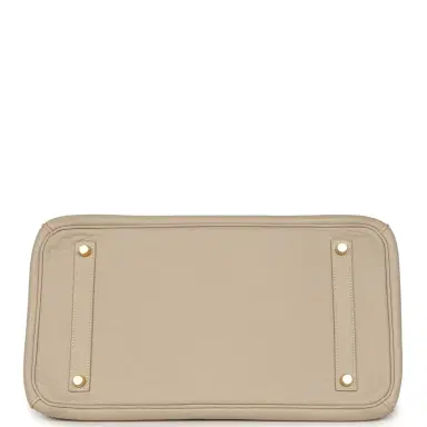 HERMÈS Vintage Hermes Birkin 35 Beige Rose Clemence Palladium Hardware | Thumbnail 6