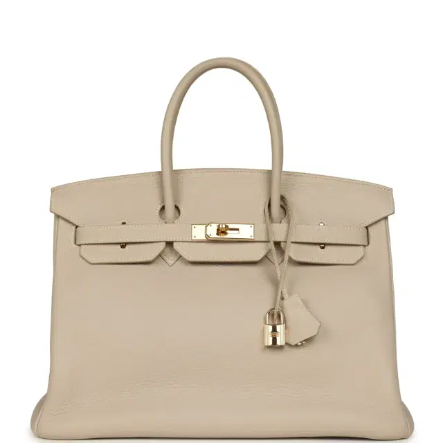 hermes Vintage Hermes Birkin 35 Beige Rose Clemence Palladium Hardware