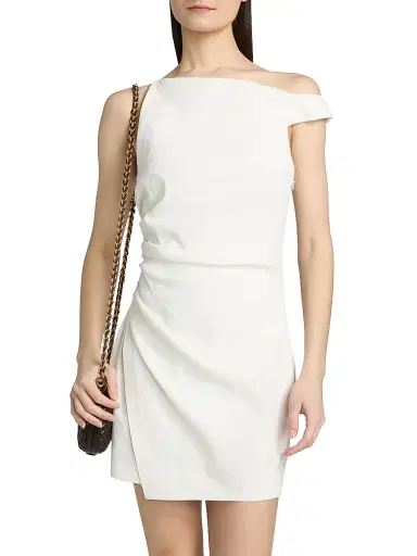 A.L.C. Women's Leia Linen-Blend Minidress - White | Thumbnail 3