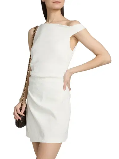 A.L.C. Women's Leia Linen-Blend Minidress - White | Thumbnail 4