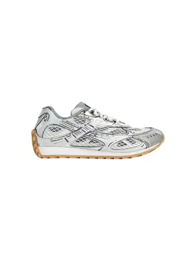 Bottega Veneta Men's Orbit Low-Top Sneakers - Silver White - Size 6 | Thumbnail 1