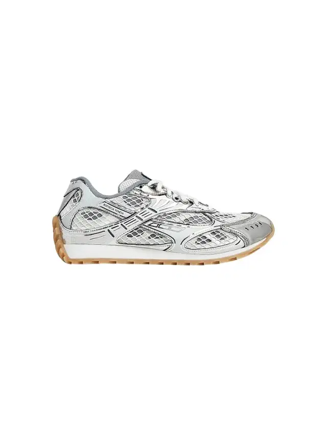 Bottega Veneta Men's Orbit Low-Top Sneakers - Silver White