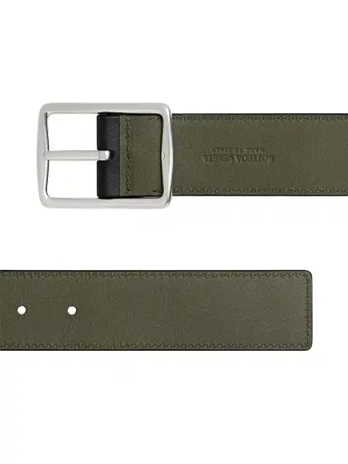 Bottega Veneta Men's Reverso Intrecciato Leather Belt - Black Crocodile Si | Thumbnail 5 Bottega Veneta Men's Reverso Intrecciato Leather Belt - Black Crocodile Si | Thumbnail 5