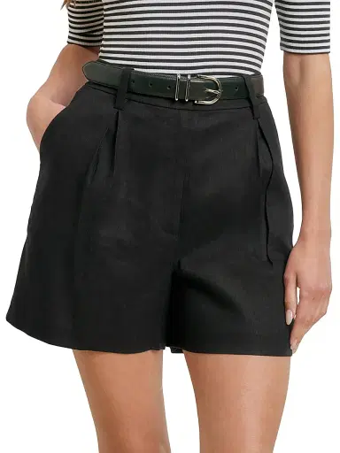 Favorite Daughter Women's The Favorite Linen Shorts - Black - Size 12 | Thumbnail 4 Favorite Daughter Women's The Favorite Linen Shorts - Black - Size 12 | Thumbnail 4