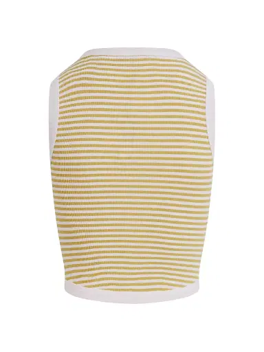 Favorite Daughter Women's The Foundation Striped Tank - Golden White Strip - Size XL | Thumbnail 3