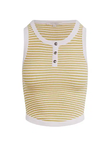 Favorite Daughter Women's The Foundation Striped Tank - Golden White Strip - Size XL | Thumbnail 1