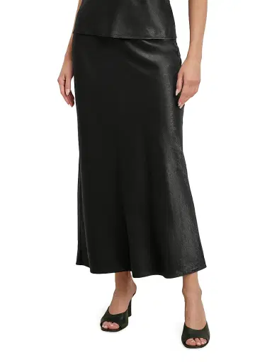 Favorite Daughter Women's The Favorite Hammered Satin Midi-Skirt - Black - Size Large | Thumbnail 4 Favorite Daughter Women's The Favorite Hammered Satin Midi-Skirt - Black - Size Large | Thumbnail 4