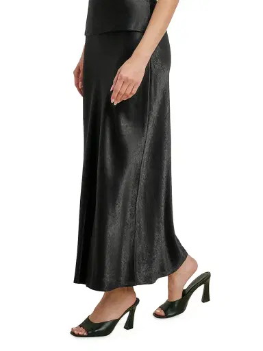 Favorite Daughter Women's The Favorite Hammered Satin Midi-Skirt - Black - Size Large | Thumbnail 5 Favorite Daughter Women's The Favorite Hammered Satin Midi-Skirt - Black - Size Large | Thumbnail 5