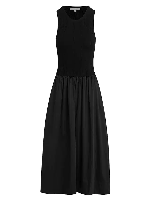 Favorite Daughter Women's The Lennon Ribbed Midi-Dress - Black