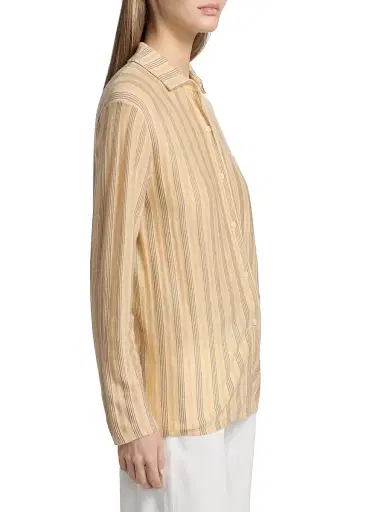 Guest in Residence Women's Showtime Fine Stripe Cashmere Shirt - Butter Combo | Thumbnail 4