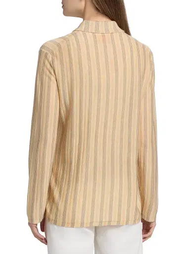 Guest in Residence Women's Showtime Fine Stripe Cashmere Shirt - Butter Combo | Thumbnail 5