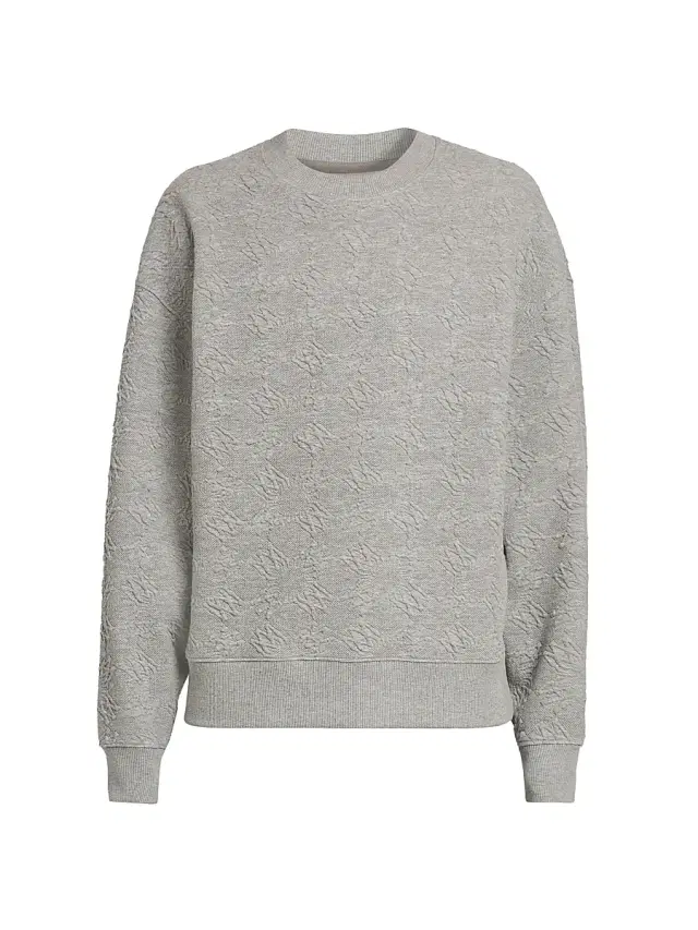 Amiri Men's Ma Quad Jacquard Oversized Crewneck Sweatshirt - Stone