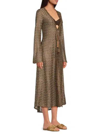 Ramy Brook Women's Fatima Metallic Chevron Caftan | Thumbnail 4 Ramy Brook Women's Fatima Metallic Chevron Caftan | Thumbnail 4