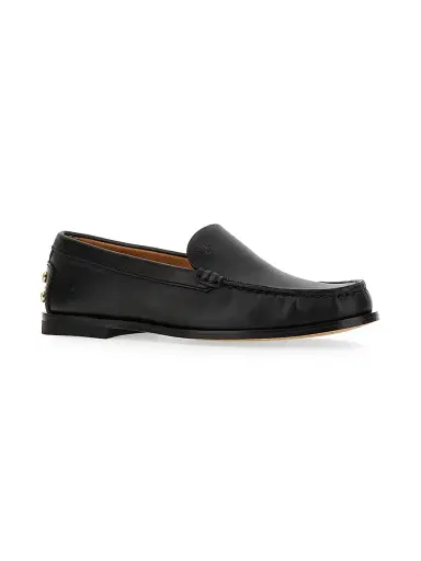 Tod's Women's Metal-Pebble Leather Loafers - Black | Thumbnail 2