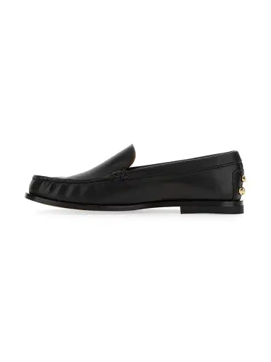 Tod's Women's Metal-Pebble Leather Loafers - Black | Thumbnail 5