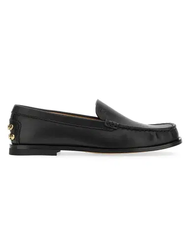 Tod's Women's Metal-Pebble Leather Loafers - Black | Thumbnail 1