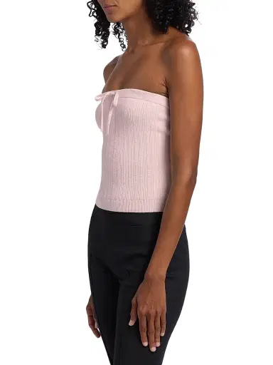 Reformation Women's Zazie Knit Cotton-Blend Strapless Top - Cherry Blossom - Size XS | Thumbnail 4 Reformation Women's Zazie Knit Cotton-Blend Strapless Top - Cherry Blossom - Size XS | Thumbnail 4