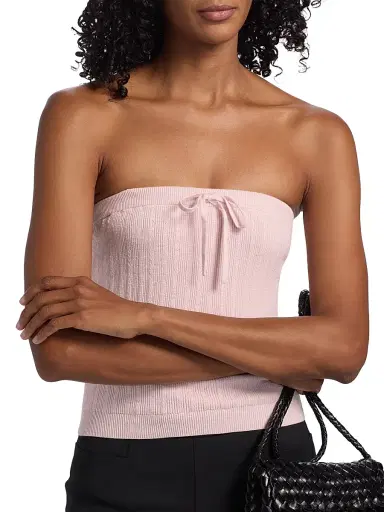 Reformation Women's Zazie Knit Cotton-Blend Strapless Top - Cherry Blossom - Size XS | Thumbnail 6 Reformation Women's Zazie Knit Cotton-Blend Strapless Top - Cherry Blossom - Size XS | Thumbnail 6