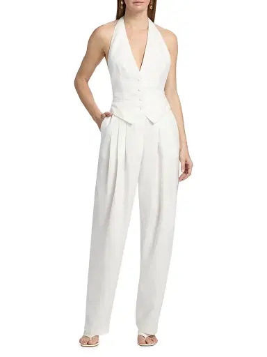 Ronny Kobo Women's Rex Linen-Blend Vest Jumpsuit | Thumbnail 2 Ronny Kobo Women's Rex Linen-Blend Vest Jumpsuit | Thumbnail 2