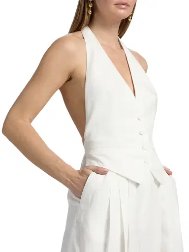 Ronny Kobo Women's Rex Linen-Blend Vest Jumpsuit | Thumbnail 6 Ronny Kobo Women's Rex Linen-Blend Vest Jumpsuit | Thumbnail 6