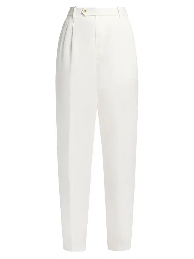 Ronny Kobo Women's Soprano Pleated-Front Pants - White