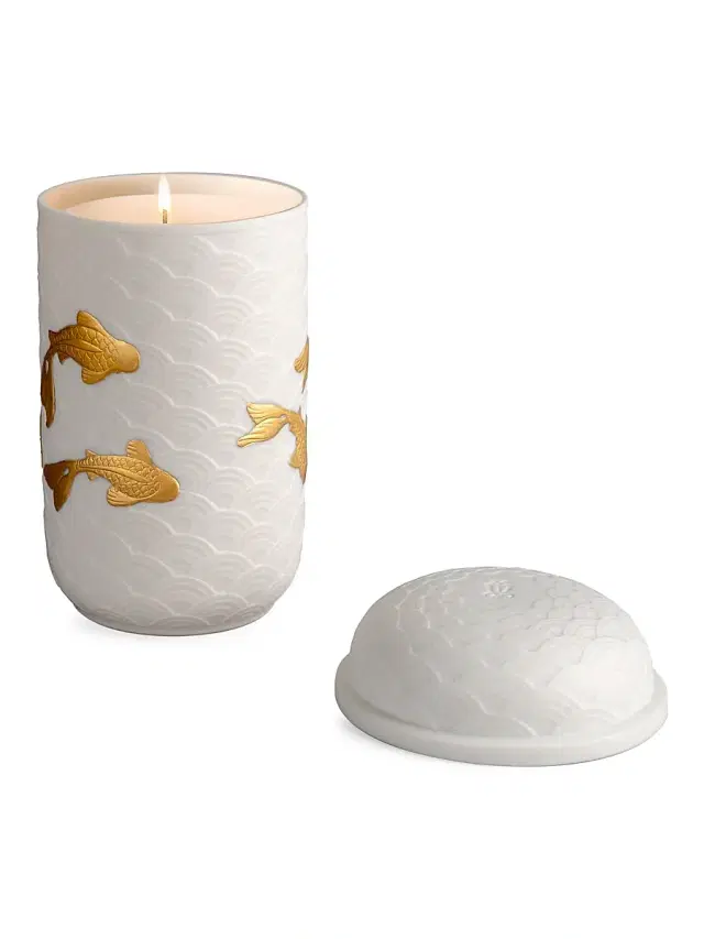 Lladro Golden Shadow Golden Koi Candle