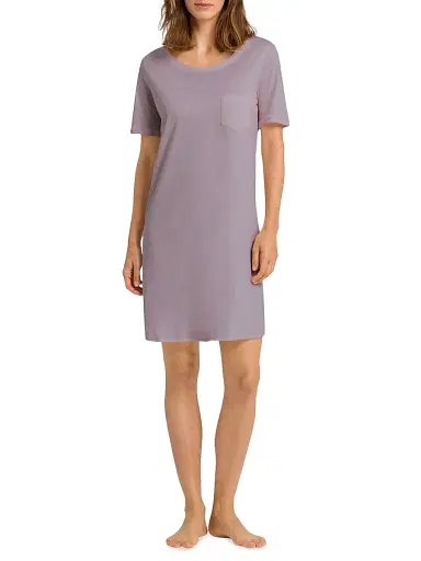 Hanro Women's Cotton Deluxe Short-Sleeve Gown - Blue Glow - Size XL | Thumbnail 2 Hanro Women's Cotton Deluxe Short-Sleeve Gown - Blue Glow - Size XL | Thumbnail 2