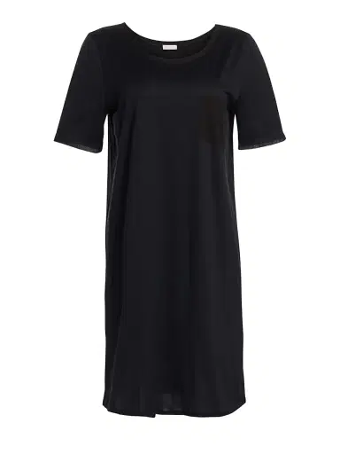 Hanro Women's Cotton Deluxe Short-Sleeve Gown - Black - Size XS | Thumbnail 5