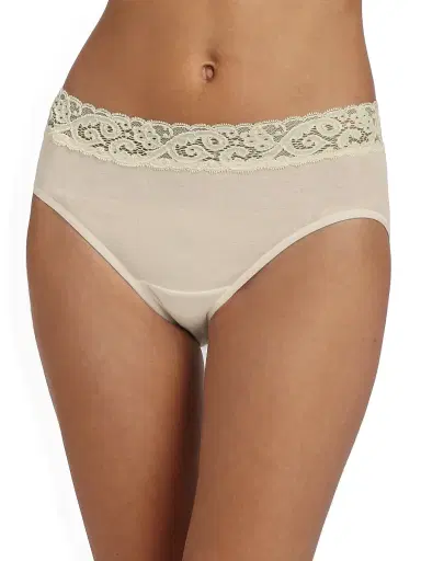 Hanro Women's Moments Cotton Hipster Brief - Beige | Thumbnail 1