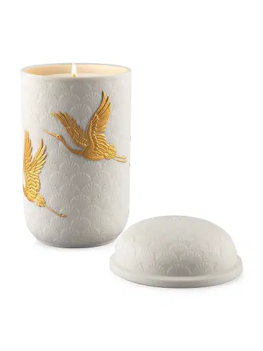 Lladro Redwood Fire Scent Golden Cranes Candle | Thumbnail 1