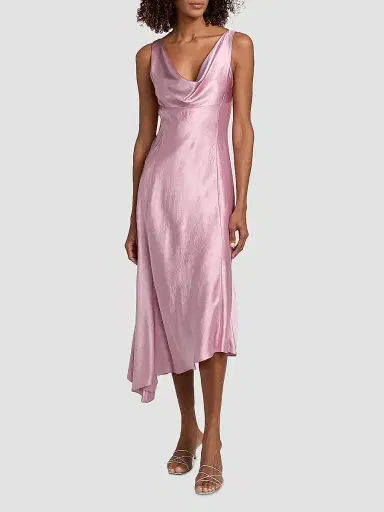 Jason Wu Collection Women's Satin Asymmetric Midi-Dress - Peony - Size 14 | Thumbnail 3