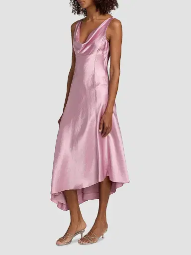 Jason Wu Collection Women's Satin Asymmetric Midi-Dress - Peony - Size 14 | Thumbnail 4