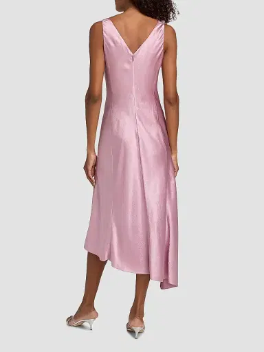 Jason Wu Collection Women's Satin Asymmetric Midi-Dress - Peony - Size 14 | Thumbnail 5