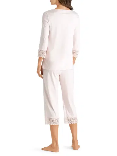Hanro Women's Two-Piece Moments Pajama Set - Crystal Pink - Size Large | Thumbnail 3